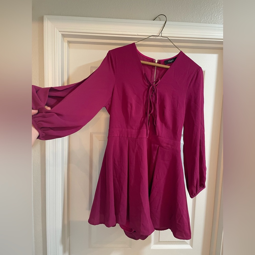 Magenta Long Sleeve Romper